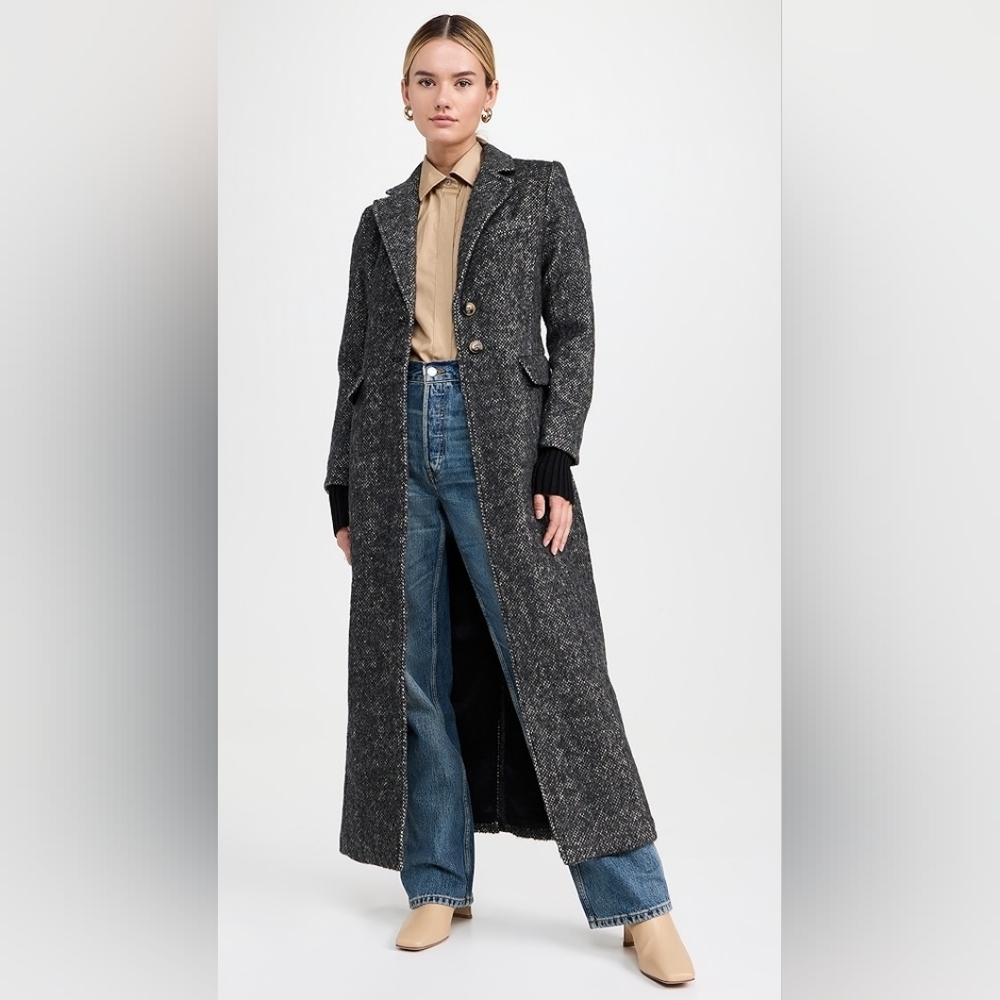 The Favorite Daughter The City Coat – Grey Twill, Size Large